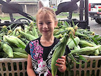 Skylar says Pap Pap's sweet corn is ready:))) 